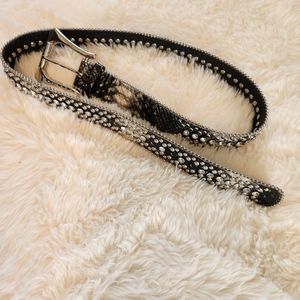 Snakeskin design studded belt